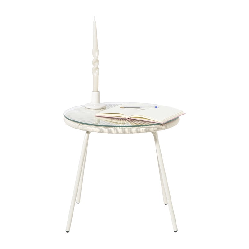 Tuintafel Hawaii - beige/transparant - ø45x42 cm