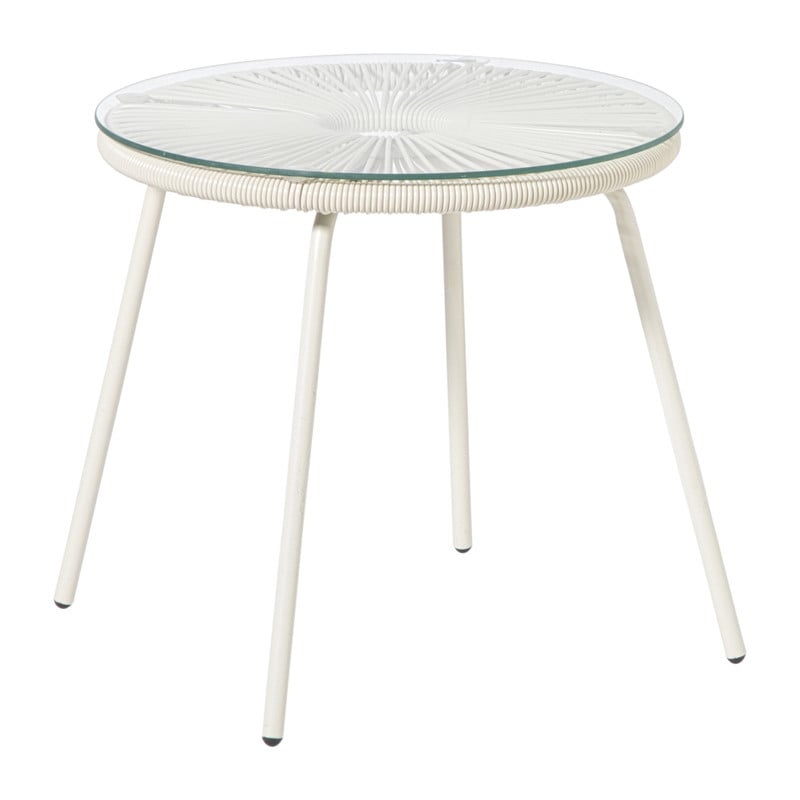 Tuintafel Hawaii - beige/transparant - ø45x42 cm
