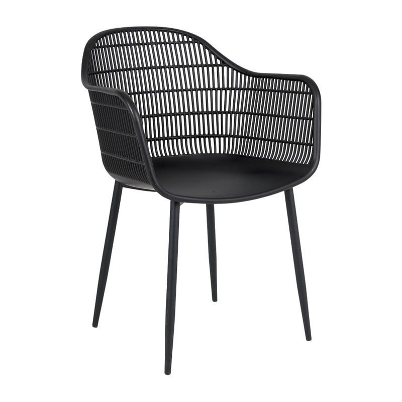 Tuinstoel Elisa - zwart - 85x63x53 cm 