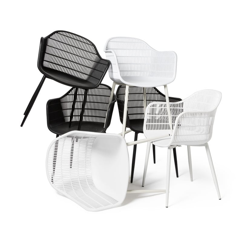 Tuinstoel Elisa - zwart - 85x63x53 cm 