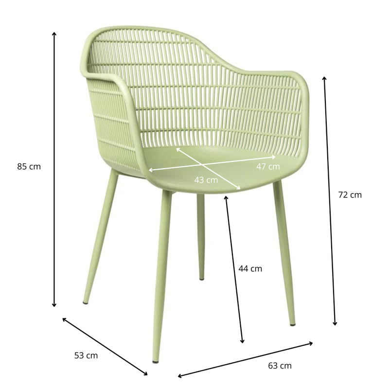 Tuinstoel Elisa - lichtgroen - 85x63x53 cm 