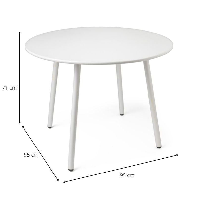 Tuintafel Elisa rond - wit - ⌀95x71 cm 