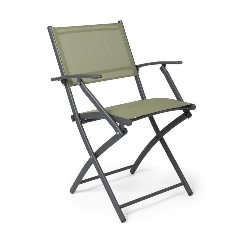 Vouwstoel - groen - met armleuning - 54x56x83.5 cm