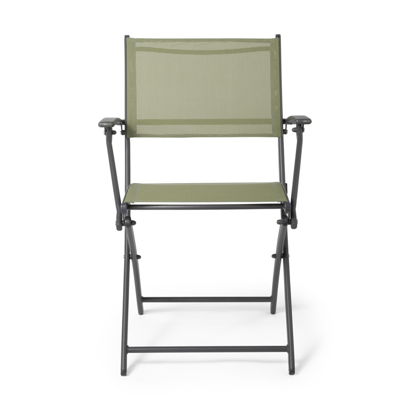 Vouwstoel - groen - met armleuning - 54x56x83.5 cm