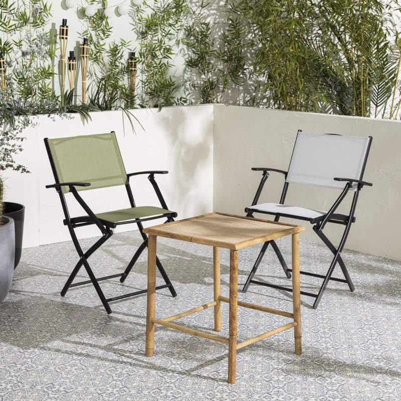 Vouwstoel - groen - met armleuning - 54x56x83.5 cm
