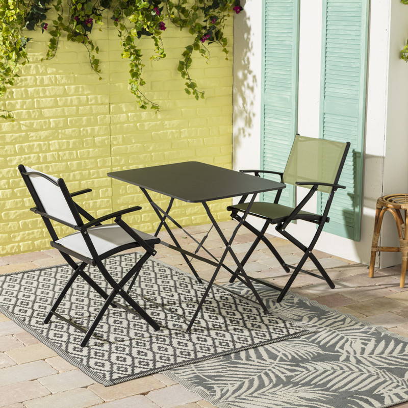Vouwstoel - groen - met armleuning - 54x56x83.5 cm
