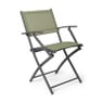 Vouwstoel - groen - met armleuning - 54x56x83.5 cm