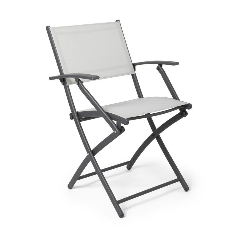Vouwstoel - wit - met armleuning - 54x56x83.5 cm
