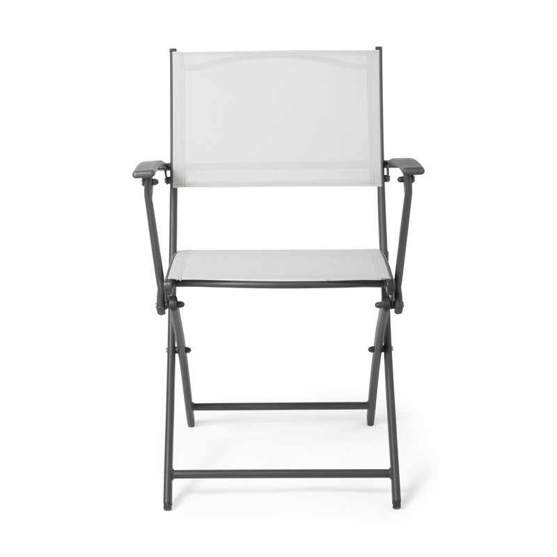 Vouwstoel - wit - met armleuning - 54x56x83.5 cm
