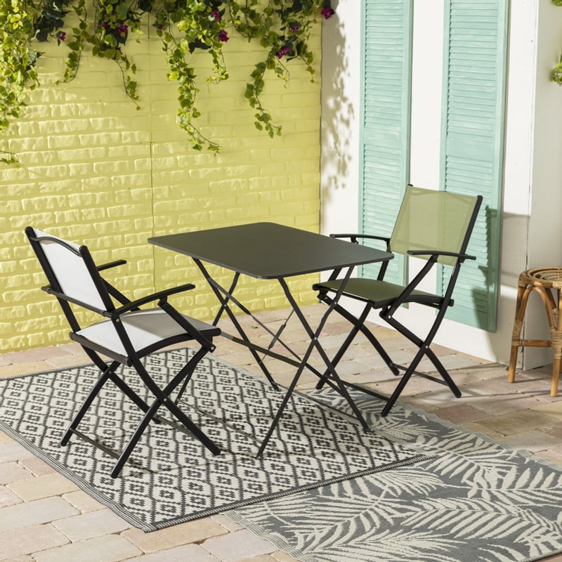 Vouwstoel - wit - met armleuning - 54x56x83.5 cm