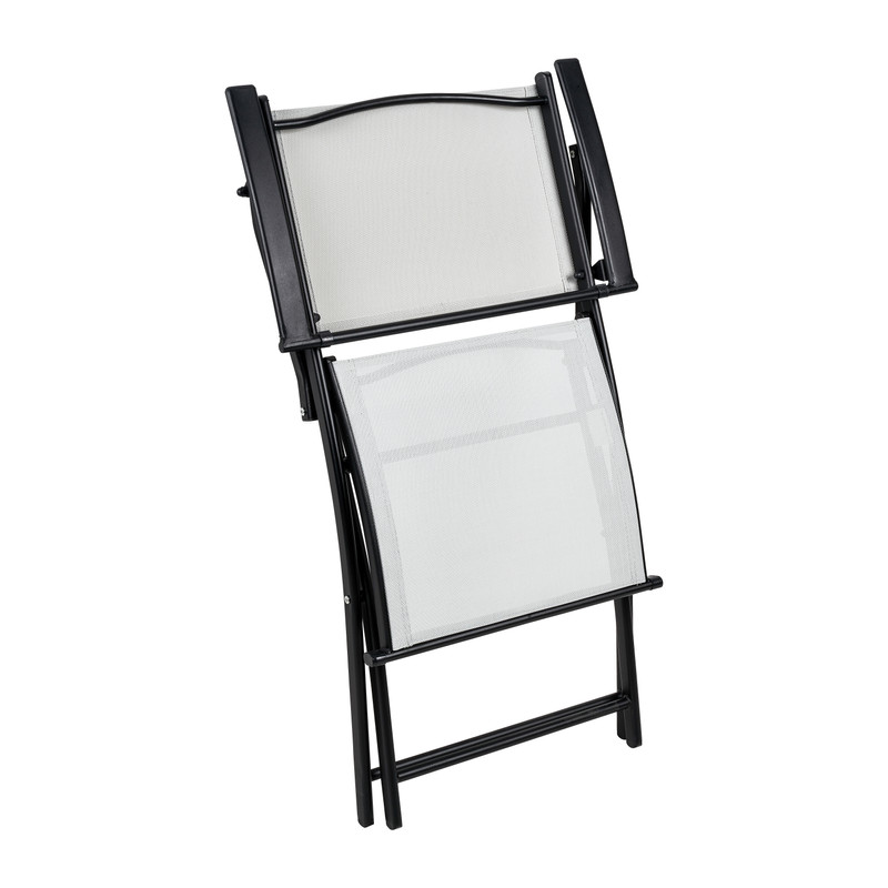 Vouwstoel - wit - met armleuning - 54x56x83.5 cm