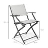 Vouwstoel - wit - met armleuning - 54x56x83.5 cm