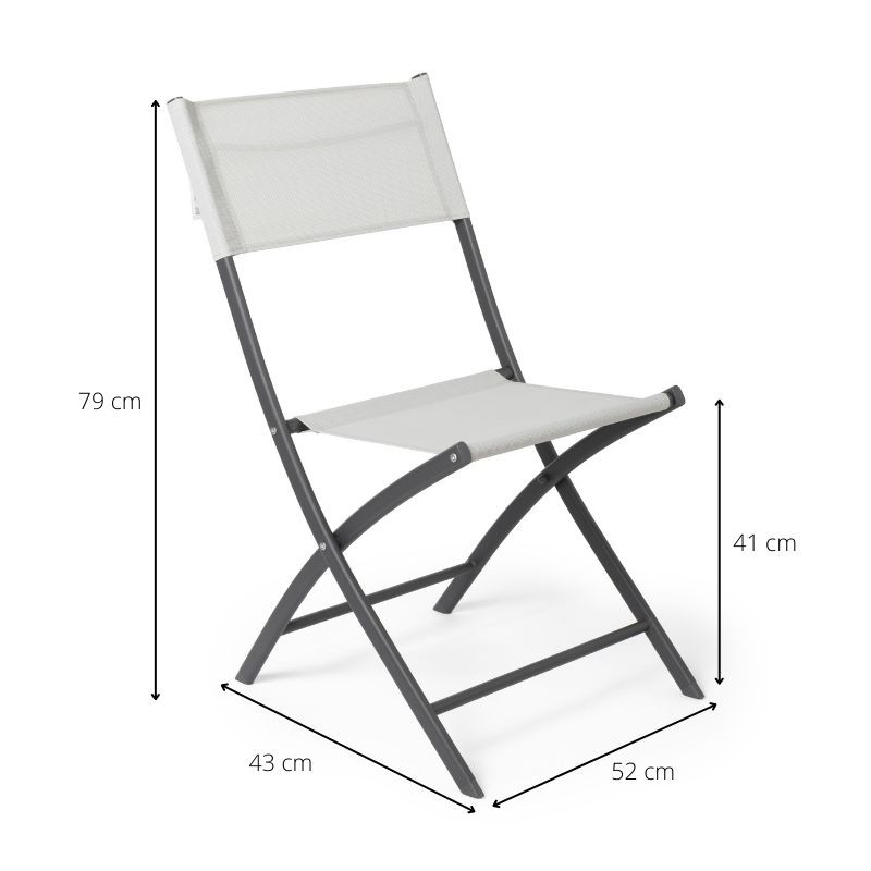 Vouwstoel - wit - 43x52x79 cm