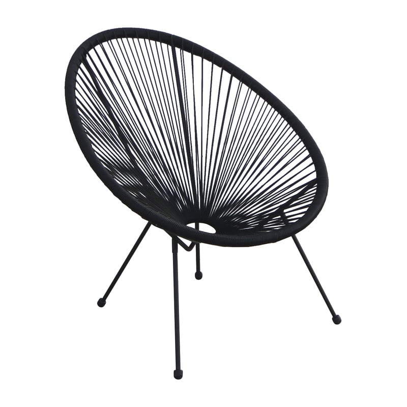 Tuinstoel Hawaii - zwart - 72x79x83 cm