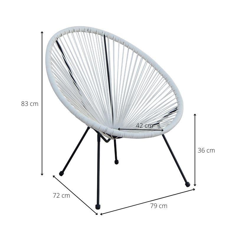 Tuinstoel Hawaii - wit - 72x79x83 cm