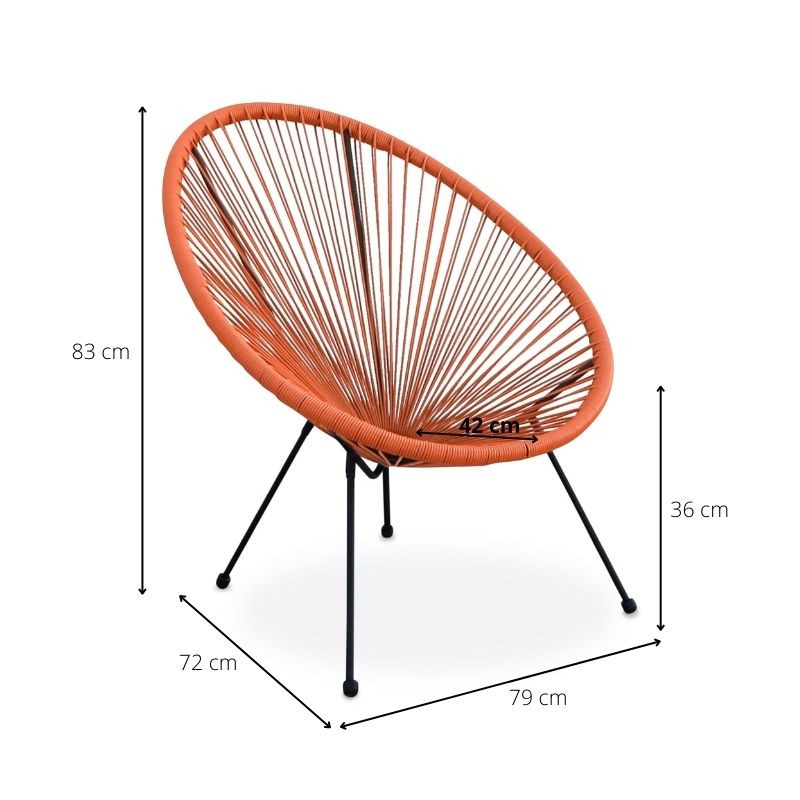 Tuinstoel Hawaii - terra - 72x79x83 cm