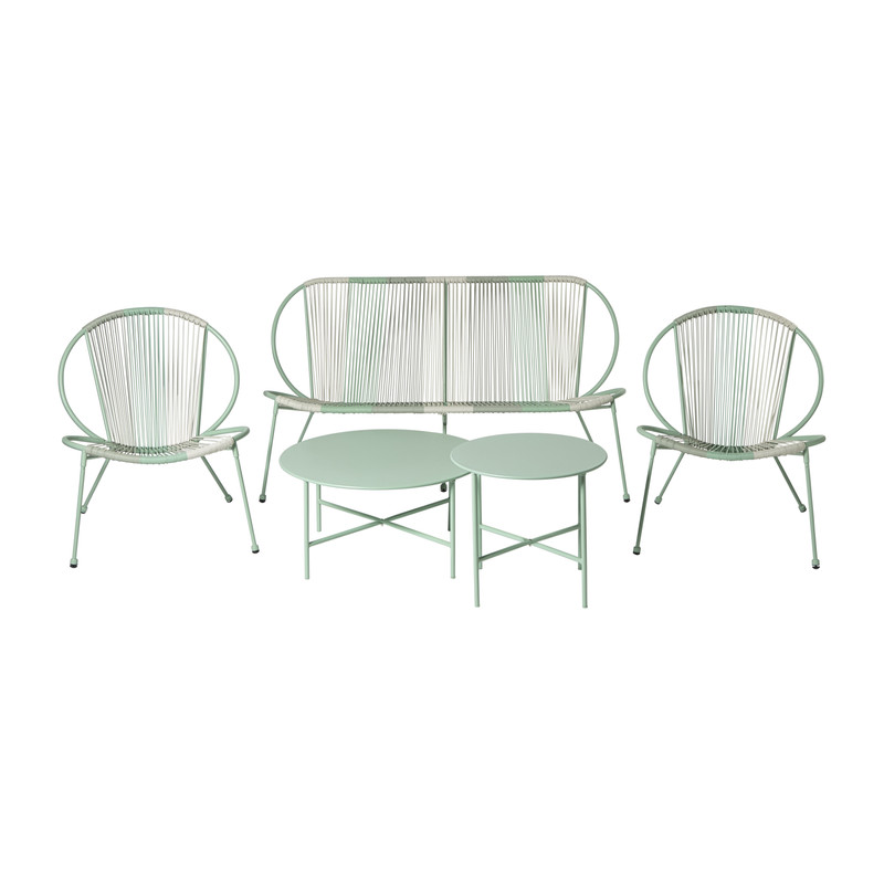 Tuinset Loes - groen/beige - 5-delig