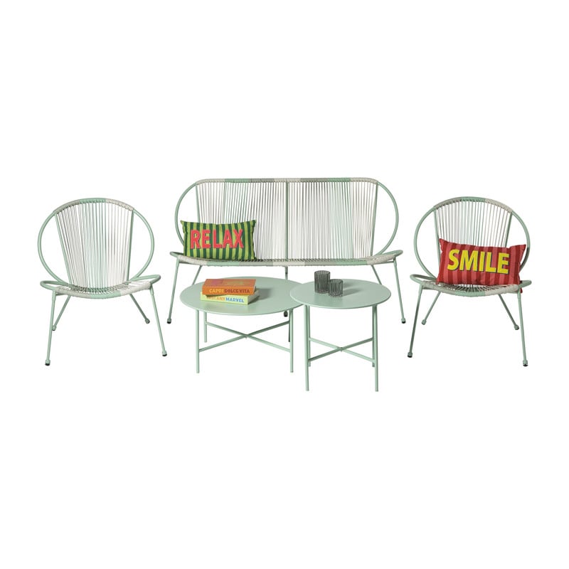 Tuinset Loes - groen/beige - 5-delig