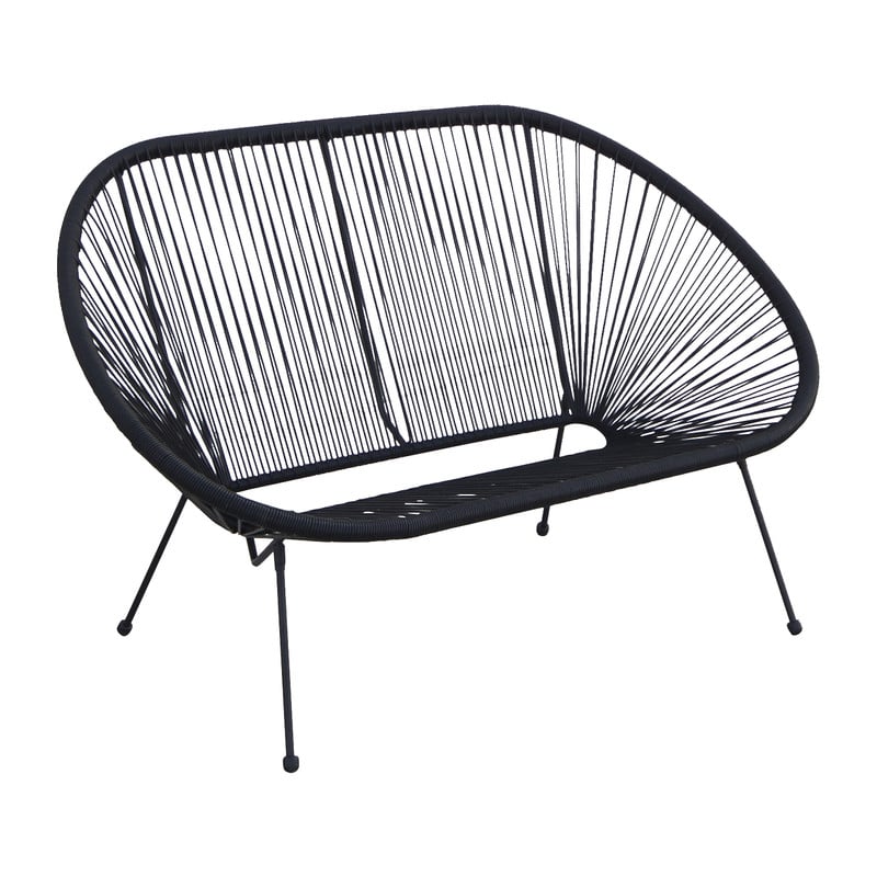 Tuinbank Hawaii - zwart - 137x92x85 cm