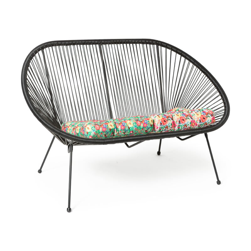 Tuinbank Hawaii - zwart - 137x92x85 cm
