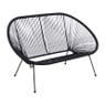 Tuinbank Hawaii - zwart - 137x92x85 cm