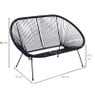 Tuinbank Hawaii - zwart - 137x92x85 cm