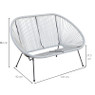 Tuinbank Hawaii - wit - 137x92x85 cm