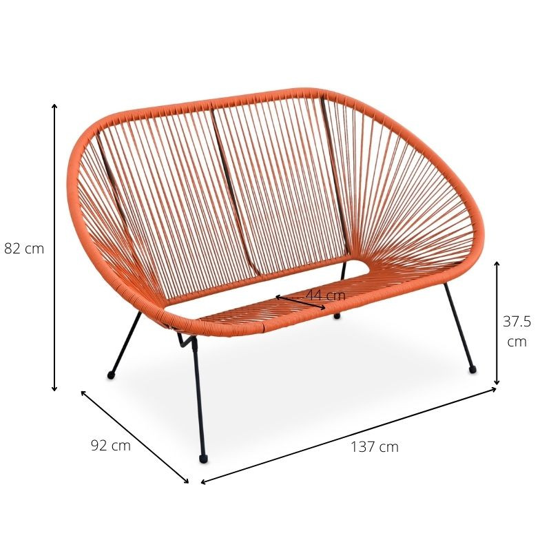 Tuinbank Hawaii - terra - 137x92x85 cm