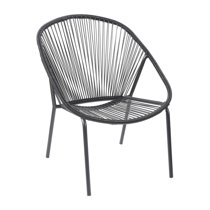 Tuinstoel Hawaii - zwart - 84x74x74 cm