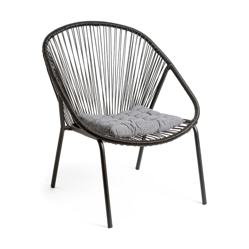 Tuinstoel Hawaii - zwart - 84x74x74 cm