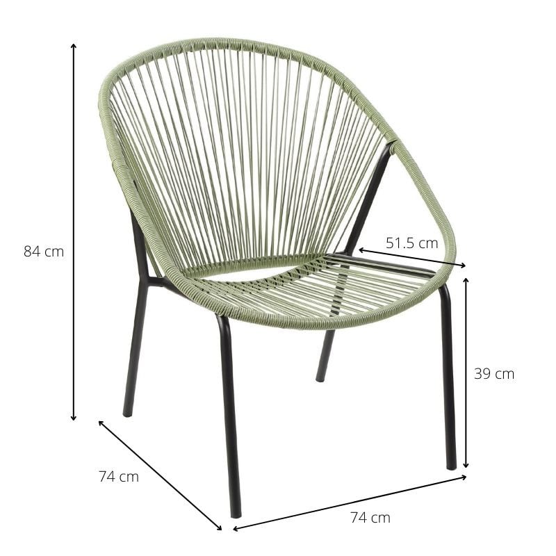 Tuinstoel Hawaii - groen - 74x74x84 cm 