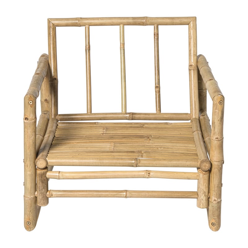 Bamboe tuinfauteuil Hanoi - bruin/wit - 70x75x75 cm