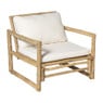 Bamboe tuinfauteuil Hanoi - bruin/wit - 70x75x75 cm