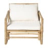 Bamboe tuinfauteuil Hanoi - bruin/wit - 70x75x75 cm