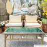 Fauteuil met kussen - bamboe - naturel/wit - 80x70x70 cm 