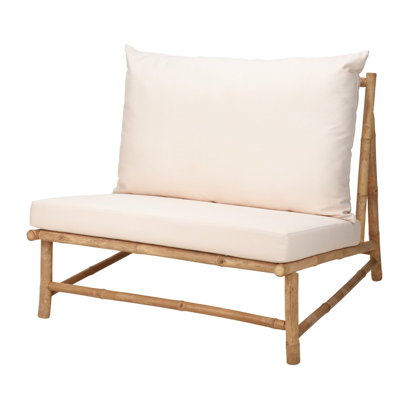 Bamboe fauteuil met kussen - 100x87x80 cm