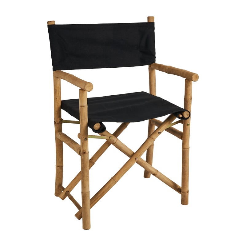 Regisseurstoel bamboe - zwart/naturel - 90x57x45 cm