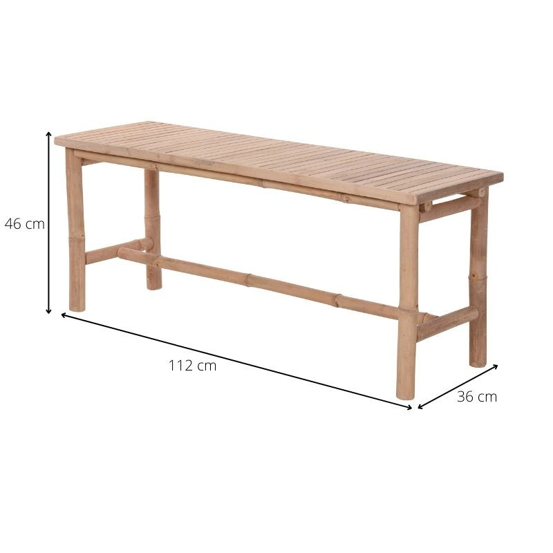Bankje bamboe - 112x36x46 cm