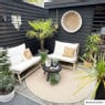 Tuinbank - bamboe - naturel/wit - 100x87x74 cm