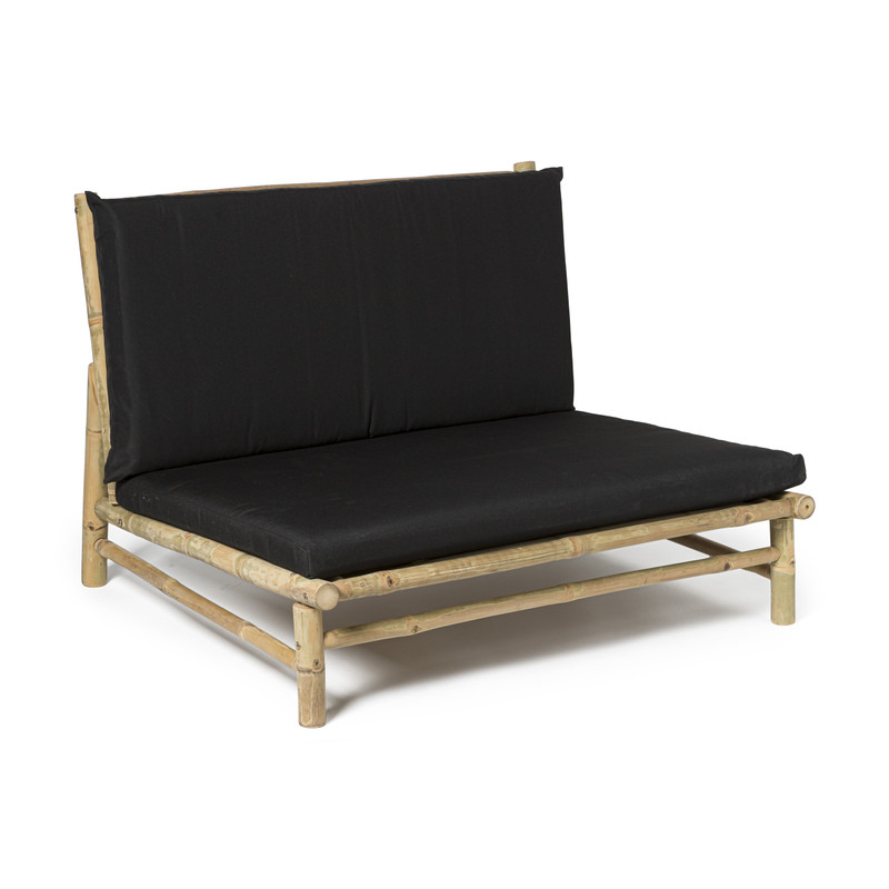 Tuinbank bamboe - naturel/zwart - 100x87x74 x cm