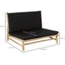 Tuinbank bamboe - naturel/zwart - 100x87x74 x cm