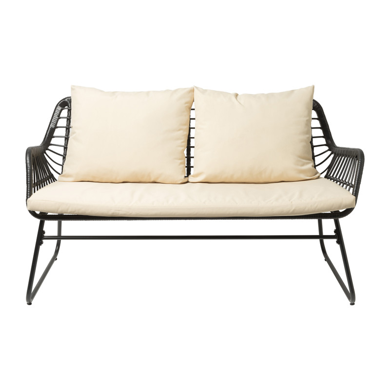 Tuinbank Mallorca - zwart - 69x140x75 cm
