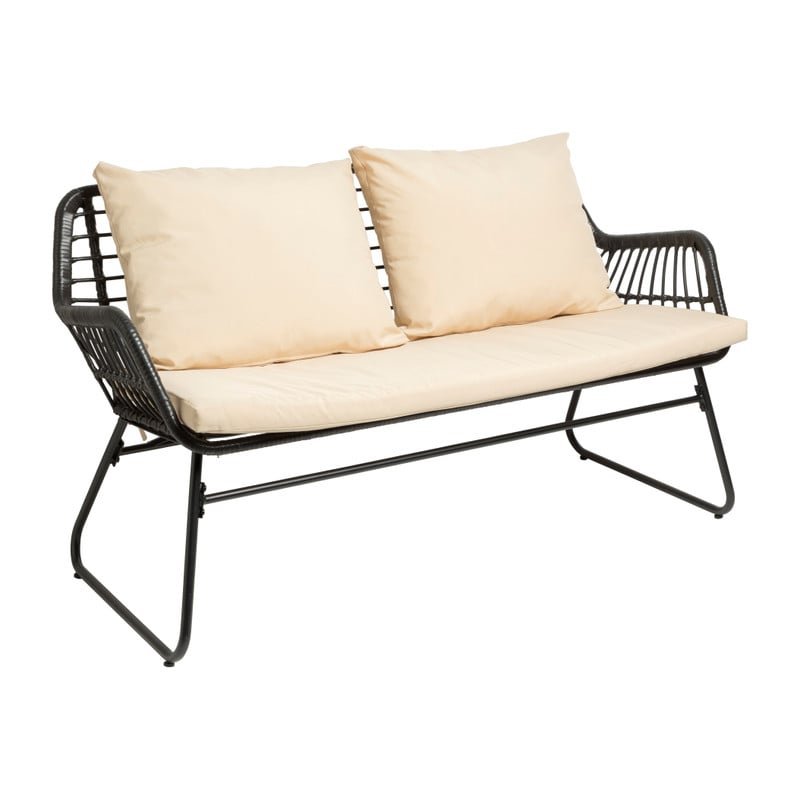 Tuinbank Mallorca - zwart - 69x140x75 cm