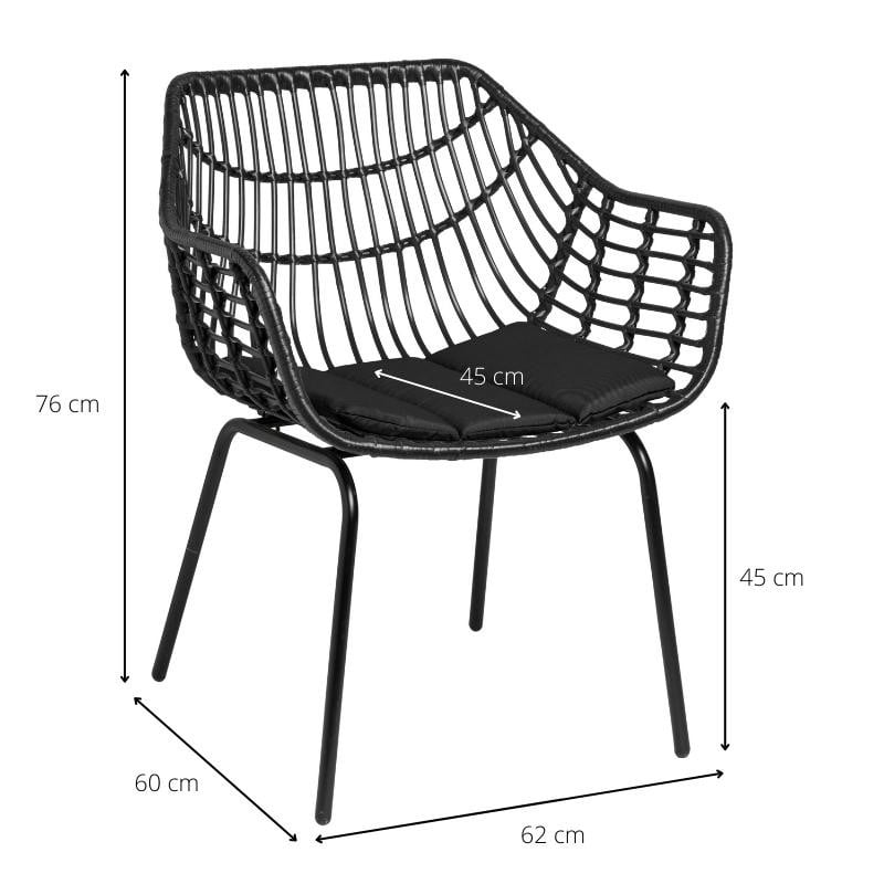 Tuinset Lorraine - zwart - 5-delig