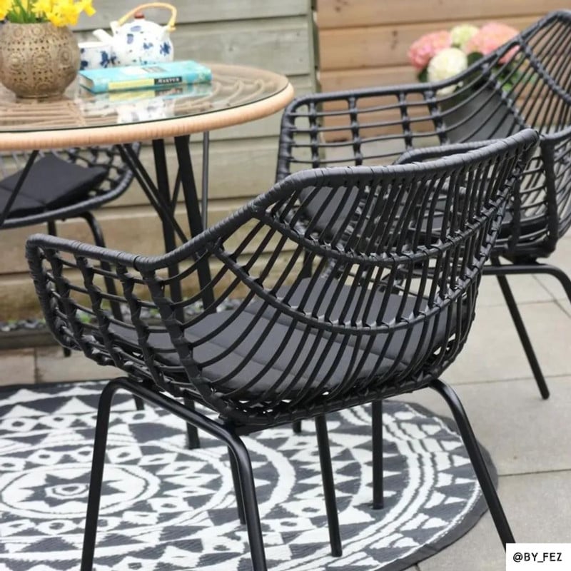 Tuinset Lorraine - zwart - 5-delig