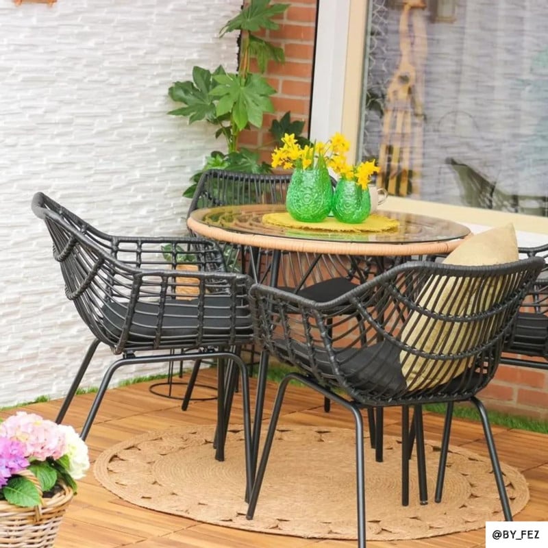 Tuinset Lorraine - zwart - 5-delig