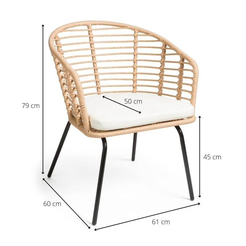 Tuinset Donna - naturel /zwart - 5-delig