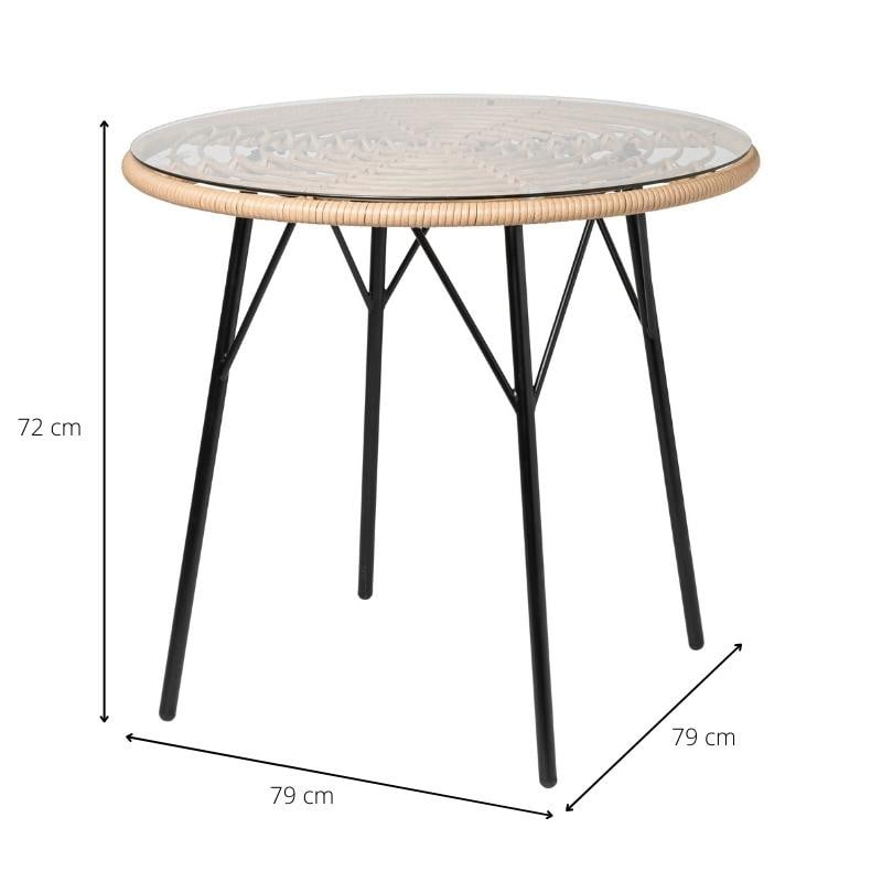 Tuinset Donna - naturel /zwart - 5-delig