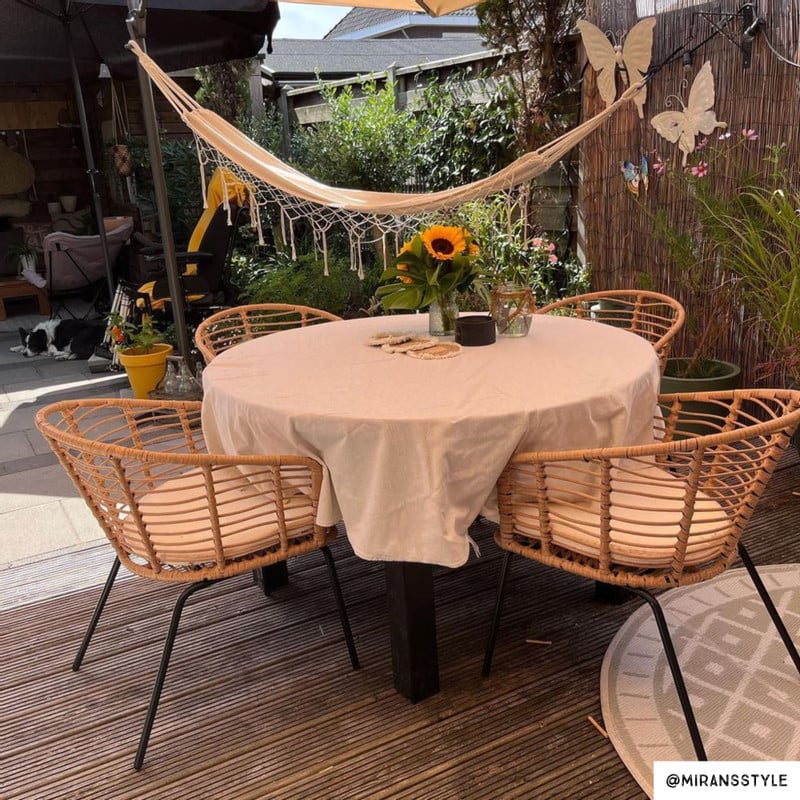 Tuinset Donna - naturel /zwart - 5-delig