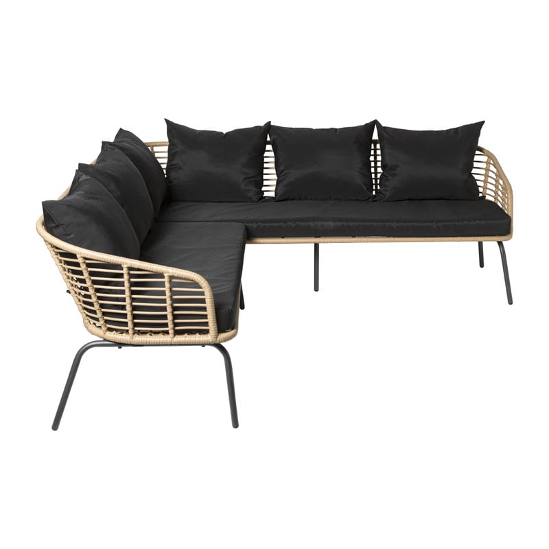 Tuinbank Donna - zwart/naturel - 5 persoons